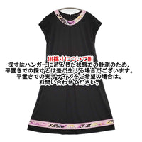 LEONARD パネルプリント カンカンストレッチ 0170262 サイズ38 ワンピース ブラック レディース レオナール【中古】5-0926S♪