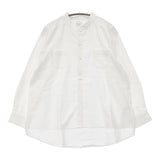 nofl スタンドカラー コットン 長袖 ブラウス シャツ オフホワイト レディース ノフル【中古】5-1217M∞