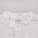 nofl スタンドカラー コットン 長袖 ブラウス シャツ オフホワイト レディース ノフル【中古】5-1217M∞
