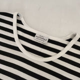 marimekko ポケット付き ボーダー 長袖Ｔシャツ カットソー ロンＴ ブラック ホワイト レディース マリメッコ【中古】6-0205M∞