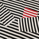 marimekko ポケット付き ボーダー 長袖Ｔシャツ カットソー ロンＴ ブラック ホワイト レディース マリメッコ【中古】6-0205M∞