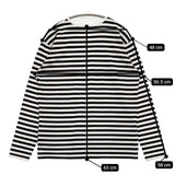 marimekko ポケット付き ボーダー 長袖Ｔシャツ カットソー ロンＴ ブラック ホワイト レディース マリメッコ【中古】6-0205M∞