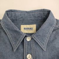 BEAMS BOY シャンブレーステンシルオールインワン 定価21780円 ツナギ 25SS ライトブルー レディース ビームスボーイ【中古】5-0930M♪