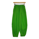ENFOLD DRAPE TAPERED-TROUSERS 定価27500円 ドレープ ポリエステル パンツ 24SS グリーン レディース エンフォルド【中古】6-0117M∞