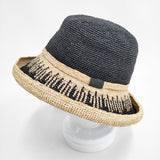 Vivienne Westwood ラフィア サイズS/M 帽子 ハット ベージュ ブラック レディース ヴィヴィアンウエストウッド【中古】6-0216M◎