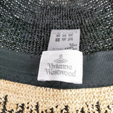 Vivienne Westwood ラフィア サイズS/M 帽子 ハット ベージュ ブラック レディース ヴィヴィアンウエストウッド【中古】6-0216M◎
