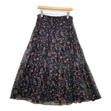 RALPH LAUREN LAUREN RALPH LAUREN 花柄 ロングスカート ブラック レッド レディース ラルフローレン【中古】6-0205M∞