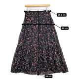 RALPH LAUREN LAUREN RALPH LAUREN 花柄 ロングスカート ブラック レッド レディース ラルフローレン【中古】6-0205M∞