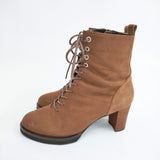 卑弥呼 HIMIKO 撥水ヌバックレザーレースアップ 定価36300円 24cm ブーツ ブラウン レディース 卑弥呼【中古】6-0127G◎