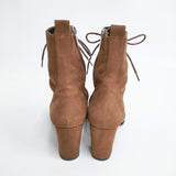 卑弥呼 HIMIKO 撥水ヌバックレザーレースアップ 定価36300円 24cm ブーツ ブラウン レディース 卑弥呼【中古】6-0127G◎