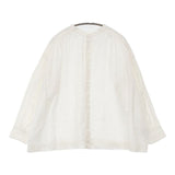 かぐれ インド製 GA35-23M013 コットンリネンギャザー ブラウス シャツ 23SS オフホワイト レディース かぐれ【中古】5-1217M∞