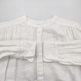 かぐれ インド製 GA35-23M013 コットンリネンギャザー ブラウス シャツ 23SS オフホワイト レディース かぐれ【中古】5-1217M∞