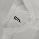 MHL. バンドカラープルオーバーシャツ 595-6253514 SOFT HOPSACK コットン ブラウス シャツ ホワイト レディース エムエイチエル【中古】6-0205M∞