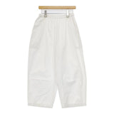 homspun バルキーシーチングギャザーパンツ 定価24200円 241-3372 コットン パンツ ホワイト レディース ホームスパン【中古】5-1220M∞