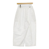 homspun バルキーシーチングギャザーパンツ 定価24200円 241-3372 コットン パンツ ホワイト レディース ホームスパン【中古】5-1220M∞