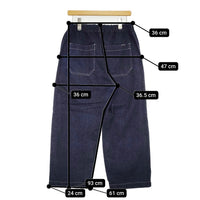 nest Robe UpcycleLino BASIC コットンリネンデニムワイドパンツ サイズ1 600225-7024-6 ネイビー レディース ネストローブ【中古】5-0930G♪