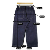 nest Robe UpcycleLino BASIC コットンリネンデニムワイドパンツ サイズ1 600225-7024-6 ネイビー レディース ネストローブ【中古】5-0930G♪
