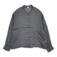 かぐれ ラミースタンドカラーショートシャツ 定価16500円 GAA5-23M034 ブラウス シャツ 25SS チャコールグレー レディース かぐれ【中古】5-0926M♪