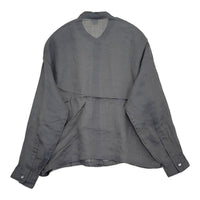 かぐれ ラミースタンドカラーショートシャツ 定価16500円 GAA5-23M034 ブラウス シャツ 25SS チャコールグレー レディース かぐれ【中古】5-0926M♪