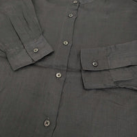 かぐれ ラミースタンドカラーショートシャツ 定価16500円 GAA5-23M034 ブラウス シャツ 25SS チャコールグレー レディース かぐれ【中古】5-0926M♪