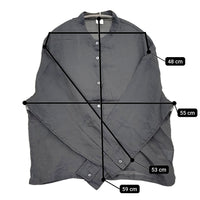 かぐれ ラミースタンドカラーショートシャツ 定価16500円 GAA5-23M034 ブラウス シャツ 25SS チャコールグレー レディース かぐれ【中古】5-0926M♪