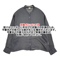 かぐれ ラミースタンドカラーショートシャツ 定価16500円 GAA5-23M034 ブラウス シャツ 25SS チャコールグレー レディース かぐれ【中古】5-0926M♪