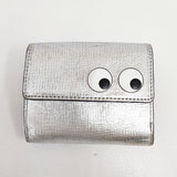 Anya Hindmarch アローズ別注 EYES ミニウォレット 三つ折り財布 シルバー レディース アニヤ・ハインドマーチ【中古】5-1014G◎