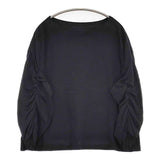 nest Robe 01173-1080 シャーリング ギャザー コットンブラウス 製品洗い カットソー ブラック レディース ネストローブ【中古】6-0205M∞