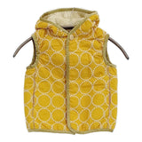 mina perhonen tambourine TA6032P キッズ 100サイズ 中綿ベスト ボア ベスト イエロー ホワイト レディース ミナペルホネン【中古】5-1108T♪