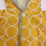 mina perhonen tambourine TA6032P キッズ 100サイズ 中綿ベスト ボア ベスト イエロー ホワイト レディース ミナペルホネン【中古】5-1108T♪