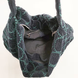 mina perhonen 21AW tambourine ショルダーバッグ 大 定価28600円 コーデュロイ ショルダーバッグ グリーン ネイビー レディース ミナペルホネン【中古】5-1014T◎