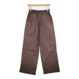 MHL. 595-2140502 OVERDYE MELANGE COTTON LINEN イージーワイド パンツ 22SS ブラウン レディース エムエイチエル【中古】6-0205G∞