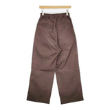 MHL. 595-2140502 OVERDYE MELANGE COTTON LINEN イージーワイド パンツ 22SS ブラウン レディース エムエイチエル【中古】6-0205G∞