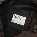 MHL. 595-2140502 OVERDYE MELANGE COTTON LINEN イージーワイド パンツ 22SS ブラウン レディース エムエイチエル【中古】6-0205G∞