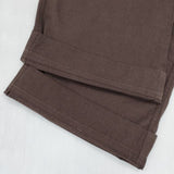 MHL. 595-2140502 OVERDYE MELANGE COTTON LINEN イージーワイド パンツ 22SS ブラウン レディース エムエイチエル【中古】6-0205G∞