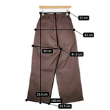 MHL. 595-2140502 OVERDYE MELANGE COTTON LINEN イージーワイド パンツ 22SS ブラウン レディース エムエイチエル【中古】6-0205G∞