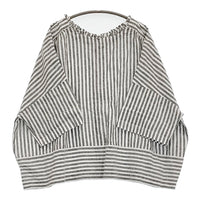 nest Robe UpcycleLino ストライププチフリル2wayシャツ 定価24200円 ブラウス 24SS ホワイト ブラック レディース ネストローブ【中古】5-0926S♪