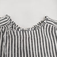 nest Robe UpcycleLino ストライププチフリル2wayシャツ 定価24200円 ブラウス 24SS ホワイト ブラック レディース ネストローブ【中古】5-0926S♪