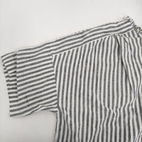 nest Robe UpcycleLino ストライププチフリル2wayシャツ 定価24200円 ブラウス 24SS ホワイト ブラック レディース ネストローブ【中古】5-0926S♪