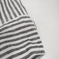 nest Robe UpcycleLino ストライププチフリル2wayシャツ 定価24200円 ブラウス 24SS ホワイト ブラック レディース ネストローブ【中古】5-0926S♪