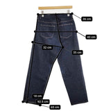 YAECA 14oz WIDE STRAIGHT DENIM ワイドストレートデニム 定価22000円 11-14W デニムパンツ ネイビー INDIGO レディース ヤエカ【中古】6-0205G∞