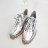 BARNYARDSTORM バックジップ レースアップ サイズ39 シューズ・靴 シルバー レディース バンヤードストーム【中古】6-0127G◎