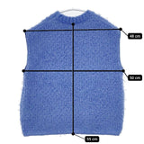 Mila Owen 09WNT242183 クルーネックノースリシャギーニット ノースリーブ ベスト 24SS ブルー レディース ミラオーウェン【中古】5-1106T∞