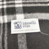 JOHNSTONS OF ELGIN チェック カシミヤ 大判 マフラー ストール ブラック ホワイト レディース ジョンストンズオブ エルガン【中古】5-1014T◎