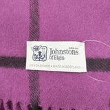 JOHNSTONS OF ELGIN チェック カシミヤ 大判 マフラー ストール パープル ブラック レディース ジョンストンズオブ エルガン【中古】5-1014T◎