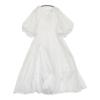 AAYUSHI パフスリーブエンブロイダリーフレアワンピース 定価31400円 ベイクルーズ購入 25SS ホワイト レディース アユーシ【中古】5-0930S♪