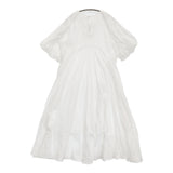 AAYUSHI パフスリーブエンブロイダリーフレアワンピース 定価31400円 ベイクルーズ購入 25SS ホワイト レディース アユーシ【中古】5-0930S♪