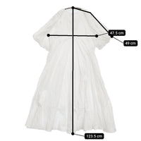 AAYUSHI パフスリーブエンブロイダリーフレアワンピース 定価31400円 ベイクルーズ購入 25SS ホワイト レディース アユーシ【中古】5-0930S♪