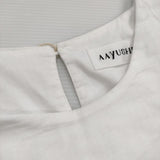 AAYUSHI パフスリーブエンブロイダリーフレアワンピース 定価31400円 ベイクルーズ購入 25SS ホワイト レディース アユーシ【中古】5-0930S♪