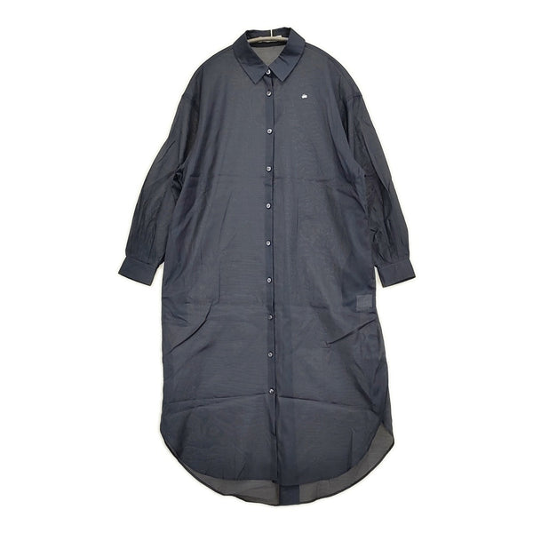 mina perhonen neutraali valoa 36 シャツドレス 定68200円 シルクコットン ワンピース 24SS ネイビー レディース ミナペルホネン【中古】5-0926M♪